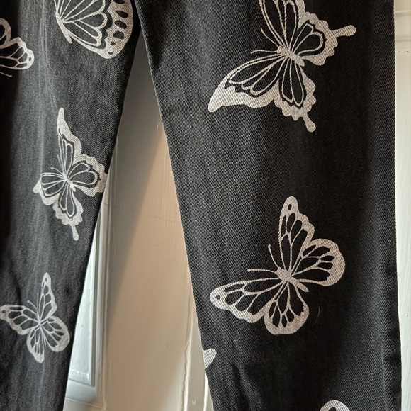 PacSun Eco Women’s Butterfly High Waisted & Rise Straight Cropped Black Jeans 25 - Picture 15 of 15